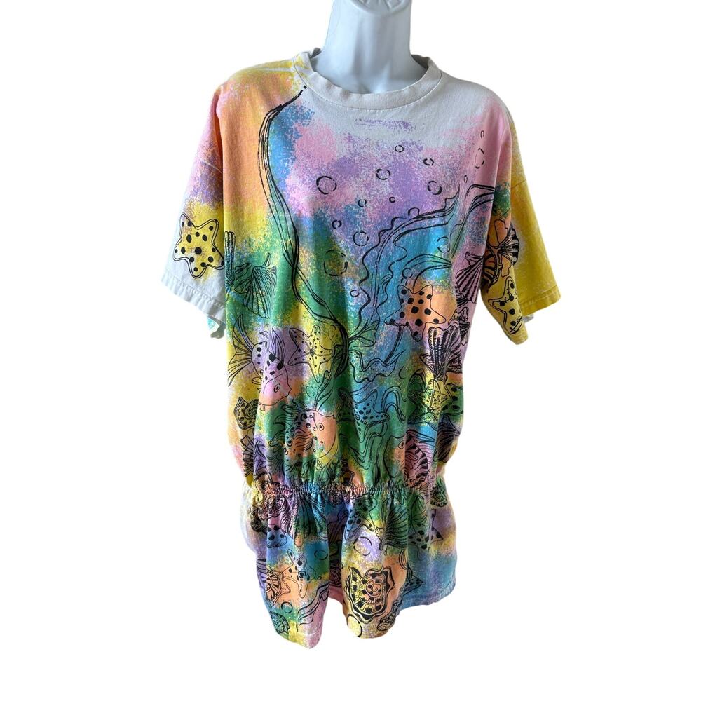 Vintage Coverup Beached Graphic 100% cotton T-shirt One Size